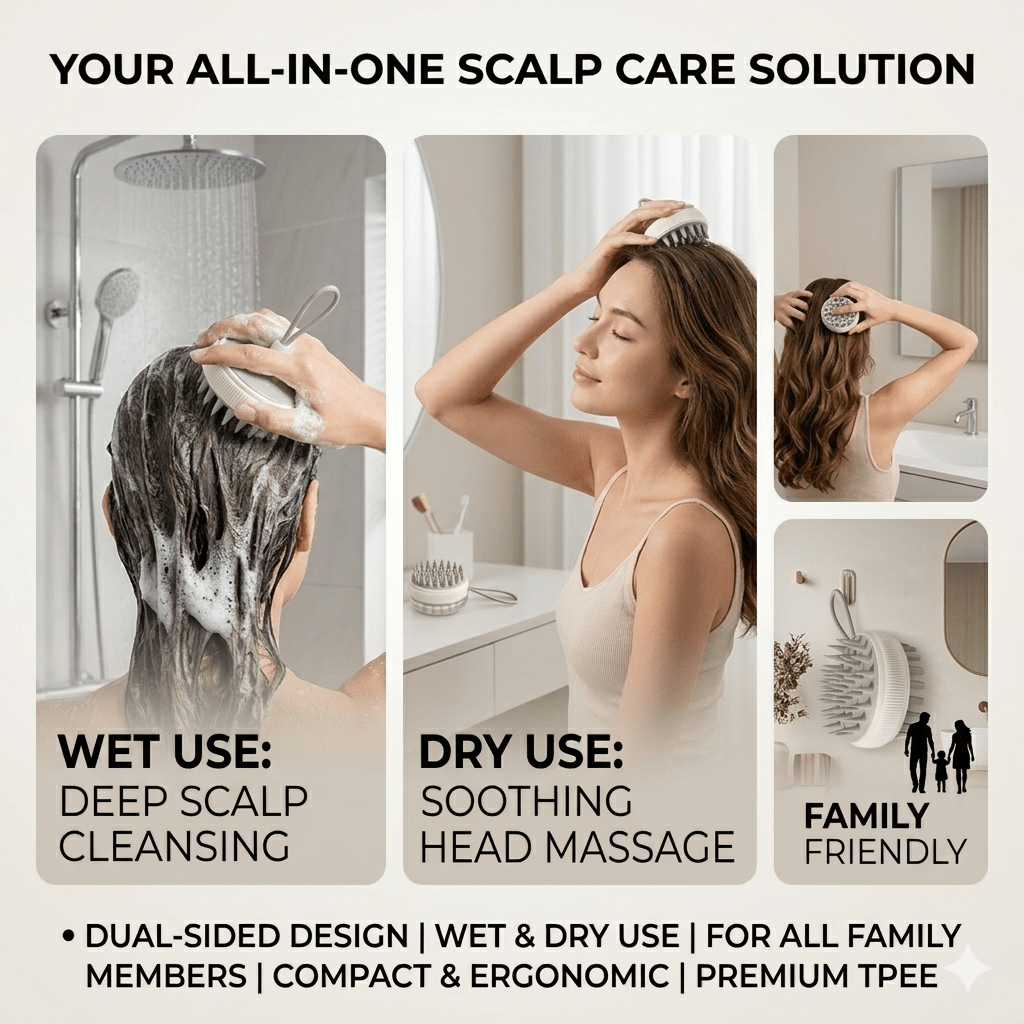 Electric Scalp & Shampoo Brush | 2-in-1 Hair Massager