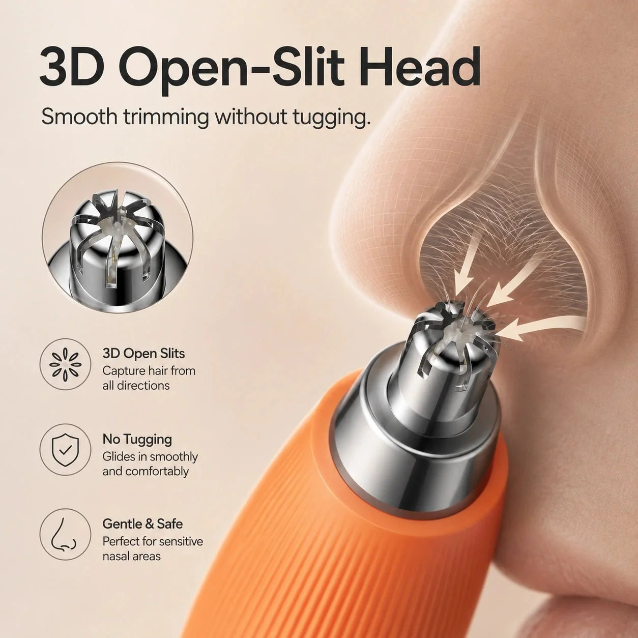 Electric Nose Hair Trimmer – Safe, Sharp & Waterproof Grooming